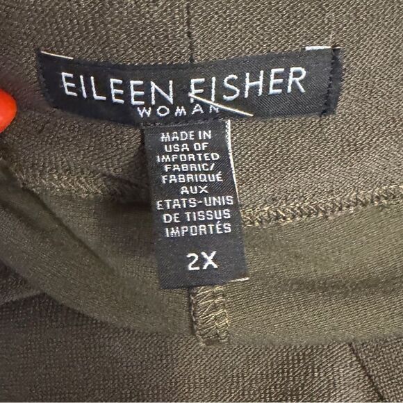 EILEEN FISHER Washable Stretch Crepe Pant Green Women’s Size 2X - Picture 9 of 10